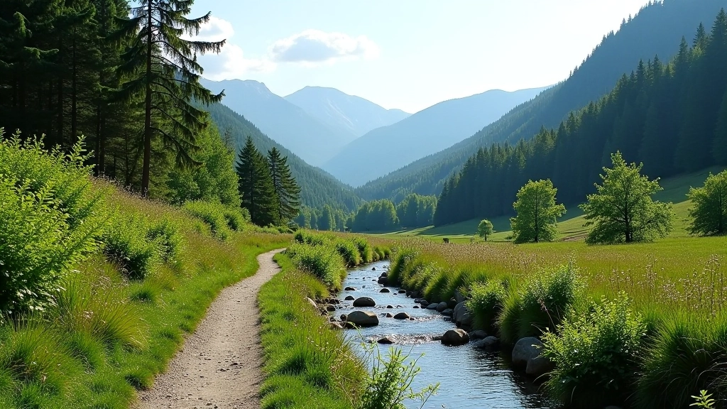 Horská krajina s přírodními zajímavostmi